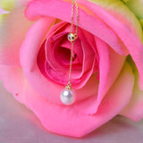 925 Silver Freshwater Pearl Pendant Women's Jewelry 8-9mm Pink Purple