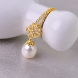 925 Silver Freshwater Pearl Pendant Pink Purple 8-9mm