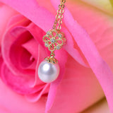 925 Silver Freshwater Pearl Pendant Pink Purple 8-9mm