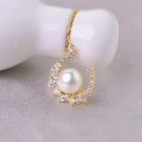 925 Silver Pearl Pendant for Women 9-10mm Pink Purple