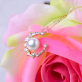 925 Silver Pearl Pendant for Women 9-10mm Pink Purple