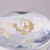 925 Silver Pearl Pendant for Women 9-10mm Pink Purple
