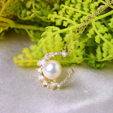 925 Silver Pearl Pendant for Women 9-10mm Pink Purple