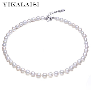 925 Silver Natural Pearl Necklace Women 6-7mm Pearl 3 Colour