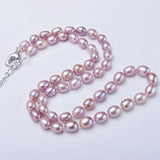 925 Silver Natural Pearl Necklace Women 6-7mm Pearl 3 Colour