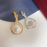 925 Silver Necklaces Women 11-12mm Freshwater Pearl Pendants Wholesale