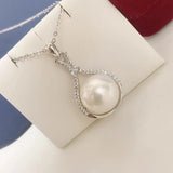 925 Silver Necklaces Women 11-12mm Freshwater Pearl Pendants Wholesale