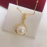 925 Silver Necklaces Women 11-12mm Freshwater Pearl Pendants Wholesale