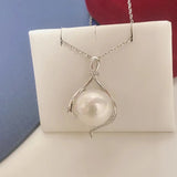 925 Silver Necklace Women Freshwater Pearl Pendant Wholesales