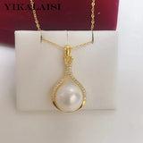 925 Silver Necklaces Women 11-12mm Freshwater Pearl Pendants Wholesale