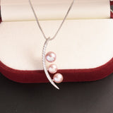 925 Silver Necklace Women 4-6mm Freshwater Pearl Pendant