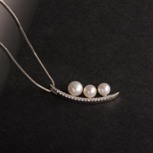 925 Silver Necklace Women 4-6mm Freshwater Pearl Pendant