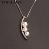 925 Silver Necklace Women 4-6mm Freshwater Pearl Pendant