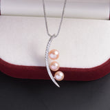 925 Silver Necklace Women 4-6mm Freshwater Pearl Pendant