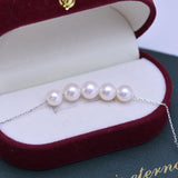 925 Silver Necklaces Women 6-7mm Round Freshwater Pearl Pendants Wholesales