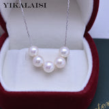 925 Silver Necklaces Women 6-7mm Round Freshwater Pearl Pendants Wholesales