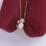 925 Silver Necklaces Women 6-7mm Round Freshwater Pearl Pendants