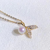 925 Silver Necklace 6-7mm Freshwater Pearl Pendant