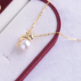 925 Silver Necklaces Women 6-7mm Round Freshwater Pearl Pendants