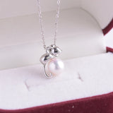 925 Silver Necklaces Women 6-7mm Round Freshwater Pearl Pendants