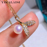 925 Silver Necklace 6-7mm Freshwater Pearl Pendant