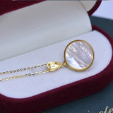 925 Silver Necklace with 6-7mm Round Freshwater Pearl Pendant