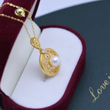 925 Silver Necklace with 6-7mm Round Freshwater Pearl Pendant
