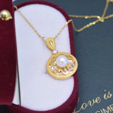 925 Silver Necklace with 6-7mm Round Freshwater Pearl Pendant