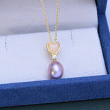 925 Silver Necklace: Freshwater Pearl Heart Pendant