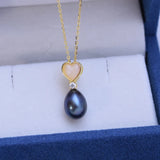 925 Silver Necklace: Freshwater Pearl Heart Pendant
