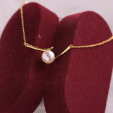 925 Silver Necklace with 9-10mm Pearl Pendant