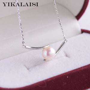 925 Silver Necklace with 9-10mm Pearl Pendant