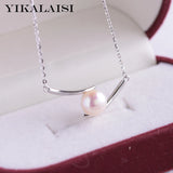 925 Silver Necklace with 9-10mm Pearl Pendant