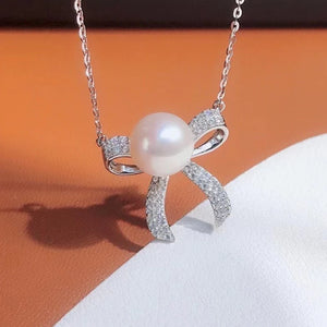925 Silver Necklaces Women Jewelry 9-10mm Freshwater Pearl Pendants