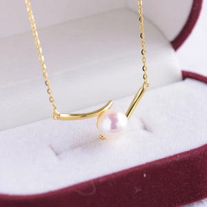 925 Silver Necklace with 9-10mm Pearl Pendant