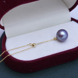 925 Silver Necklace w/ 9-10mm Natural Freshwater Pearl Pendant