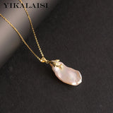 925 Silver Necklace Baroque Pearl Pendant Women's Jewelry