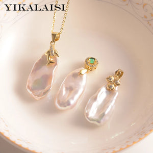925 Silver Necklace Baroque Pearl Pendant Women's Jewelry