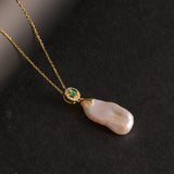 925 Silver Necklace Baroque Pearl Pendant Women's Jewelry
