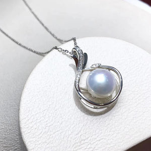 925 Silver Pendant Women's Jewelry 10-11mm Freshwater Pearl Necklaces
