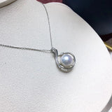 925 Silver Pendant Women's Jewelry 10-11mm Freshwater Pearl Necklaces