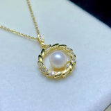 925 Silver Pendant Necklace with Natural Freshwater Pearl