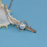 925 Silver Freshwater Pearl Necklace for Office Women