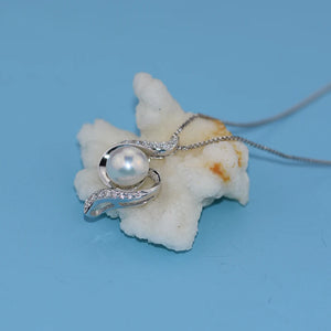 925 Silver Freshwater Pearl Necklace for Office Women