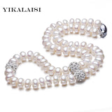 925 Silver Button Natural Pearl Choker Necklace