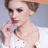 925 Silver Button Natural Pearl Choker Necklace