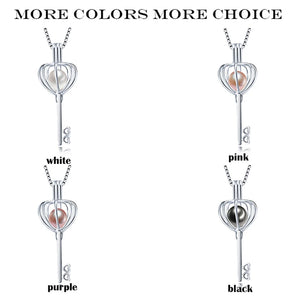 925 Silver Cage Pendant Freshwater Pearl Jewelry Gift