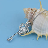 925 Silver Cage Pendant Freshwater Pearl Jewelry Gift