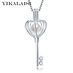 925 Silver Cage Pendant Freshwater Pearl Jewelry Gift