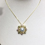 Colorful 925 Sterling Silver Freshwater Pearl Pendant Necklace